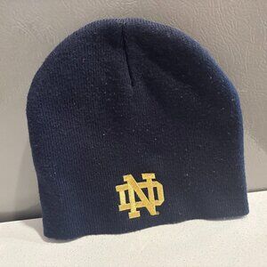 Notre Dame Fighting Irish Navy Knit Beanie – Gold ND Logo, Unisex